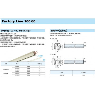 供電軌道100A60A本體（乳灰色）DH24系列